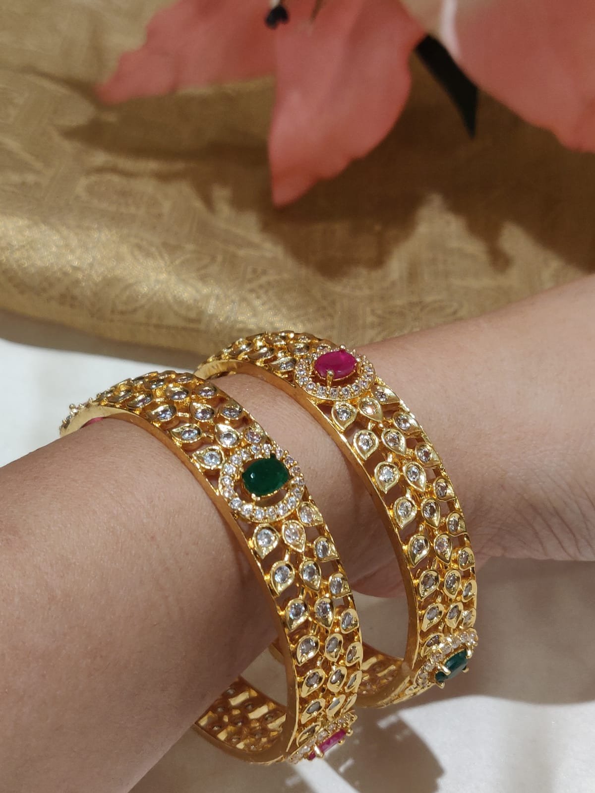 Premium cz bangle pair