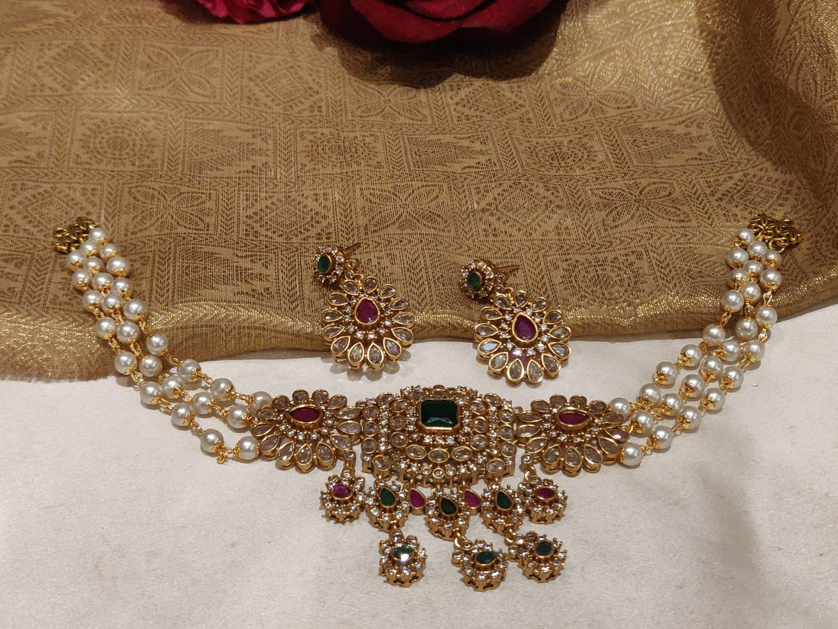 Premium cz ad choker necklace