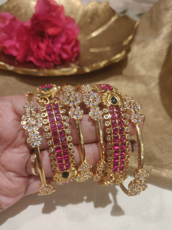 Royal Combo Collection of Kemp Bangles and AD Bangles