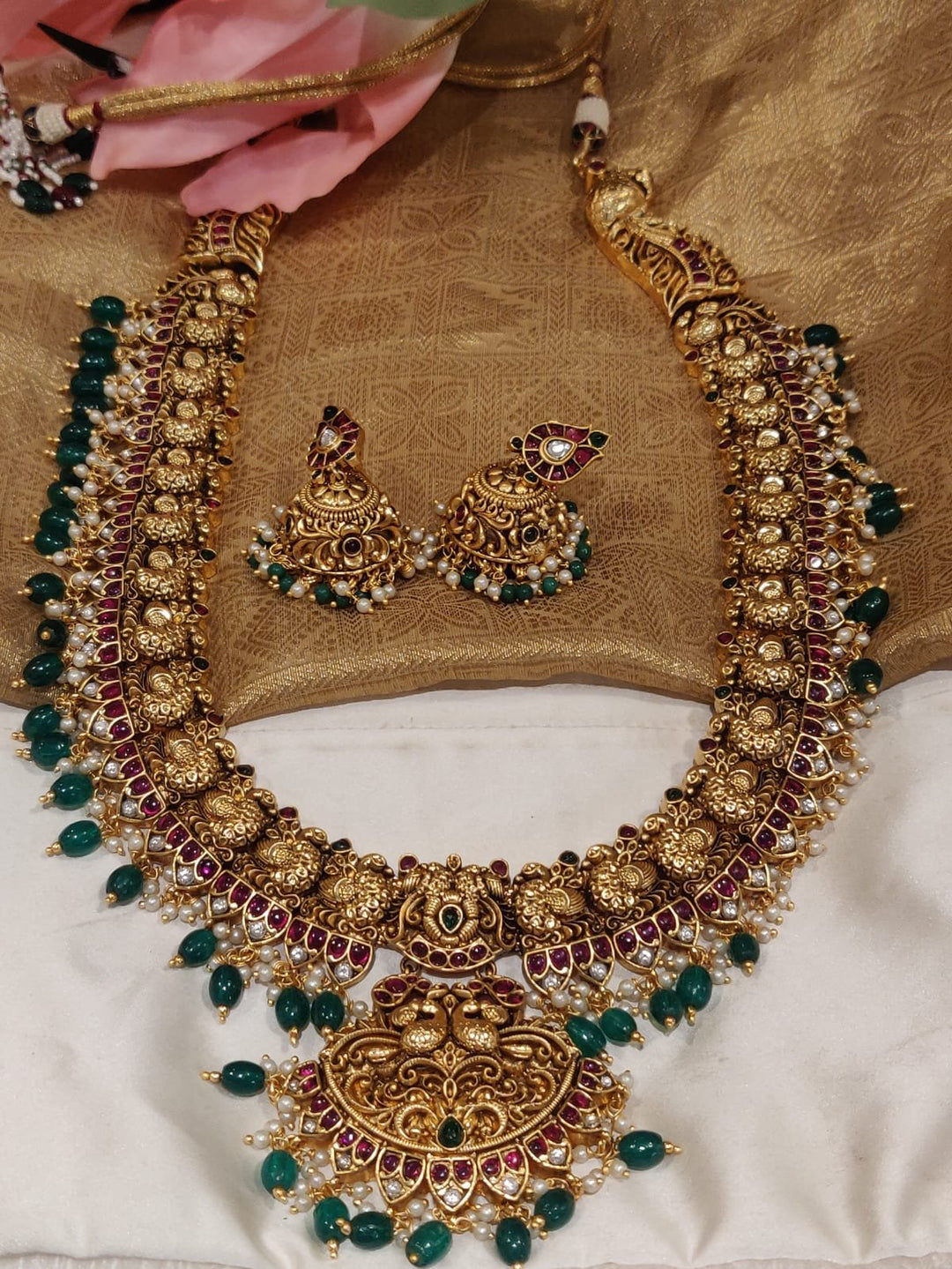 EJ limited Edition Peacock Design Brass Antique Bridal Haram