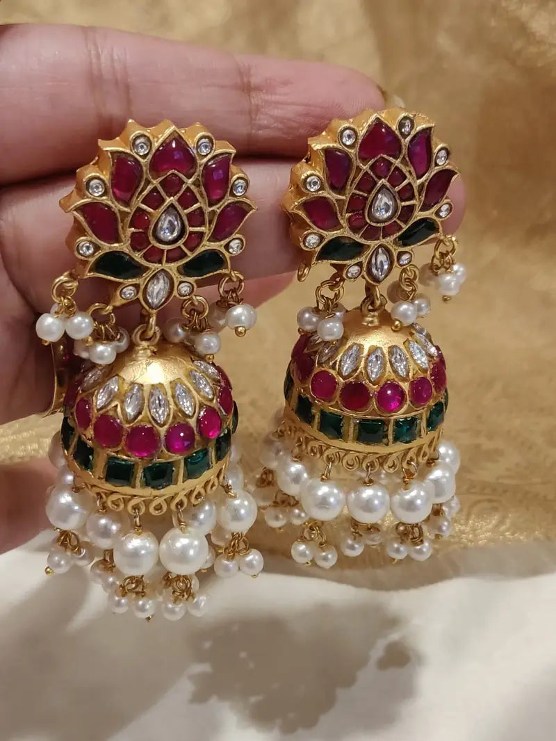 Premium Designer Real Kemp Brass Jhumka