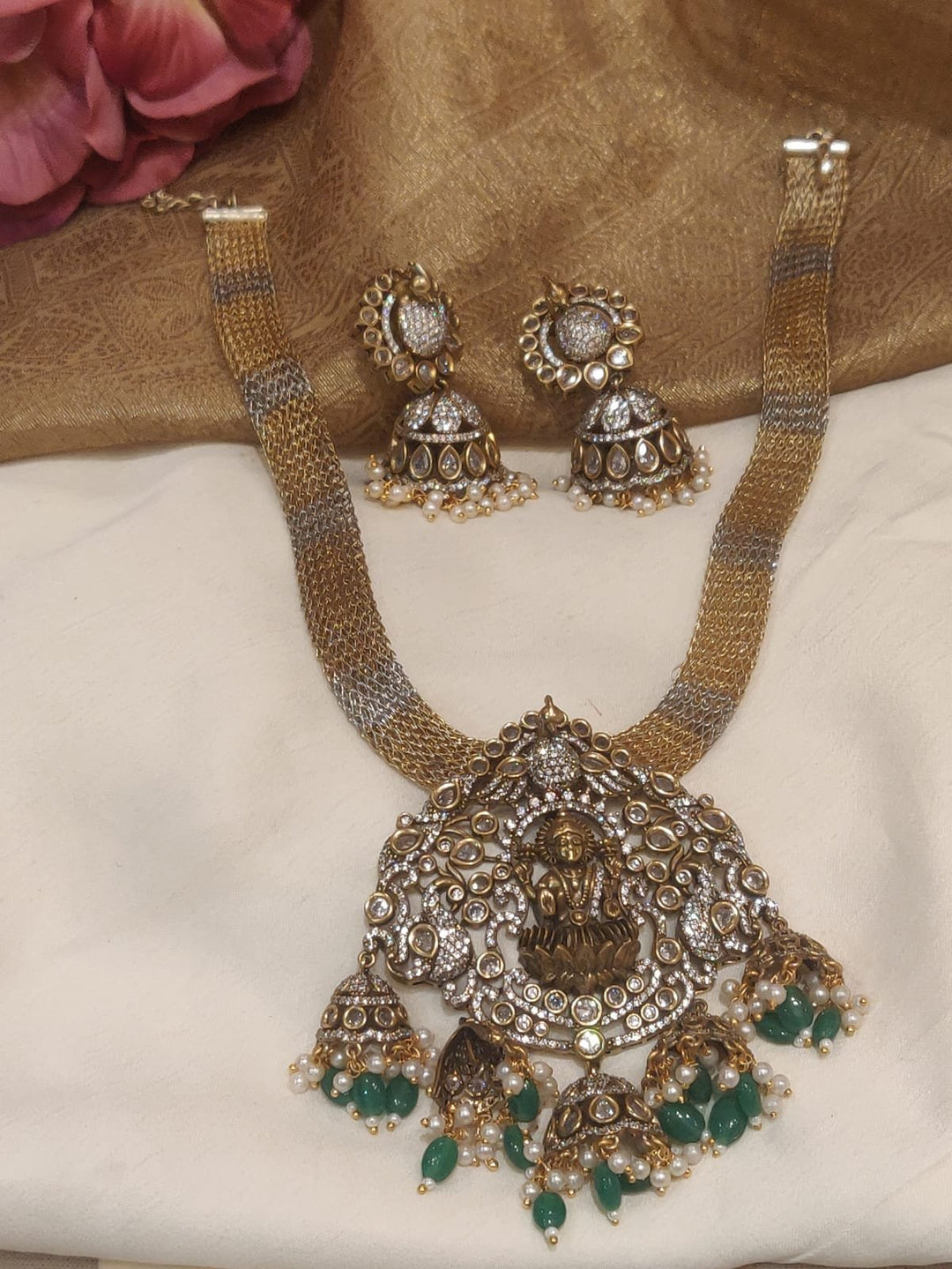 Classic Lakshmi Design Antique Finish Designer Temple Necklace