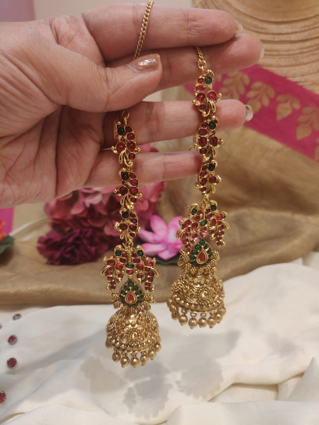 Timeless kemp Art Bridal Chain Earrings Long
