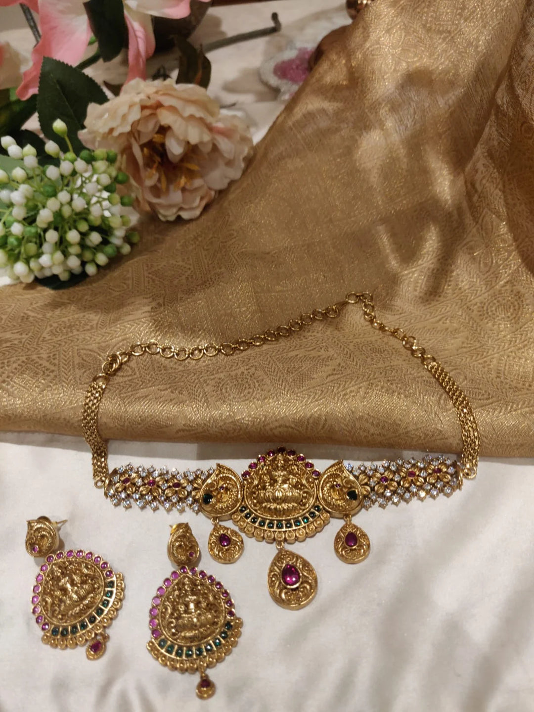 Premium CZ Temple Choker Necklace