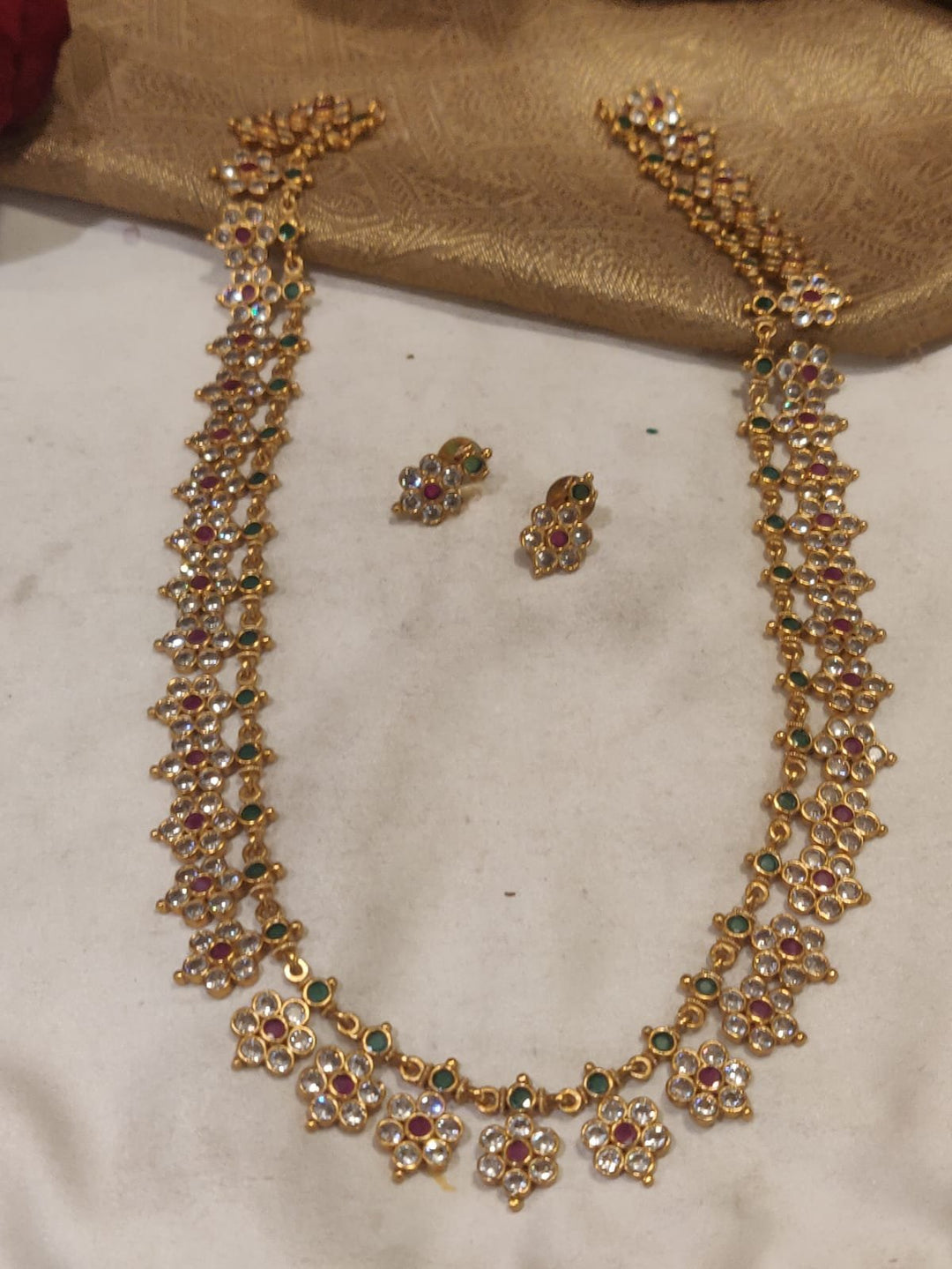 Beautiful Cup &amp; Stone Styled Kundan Long Haram