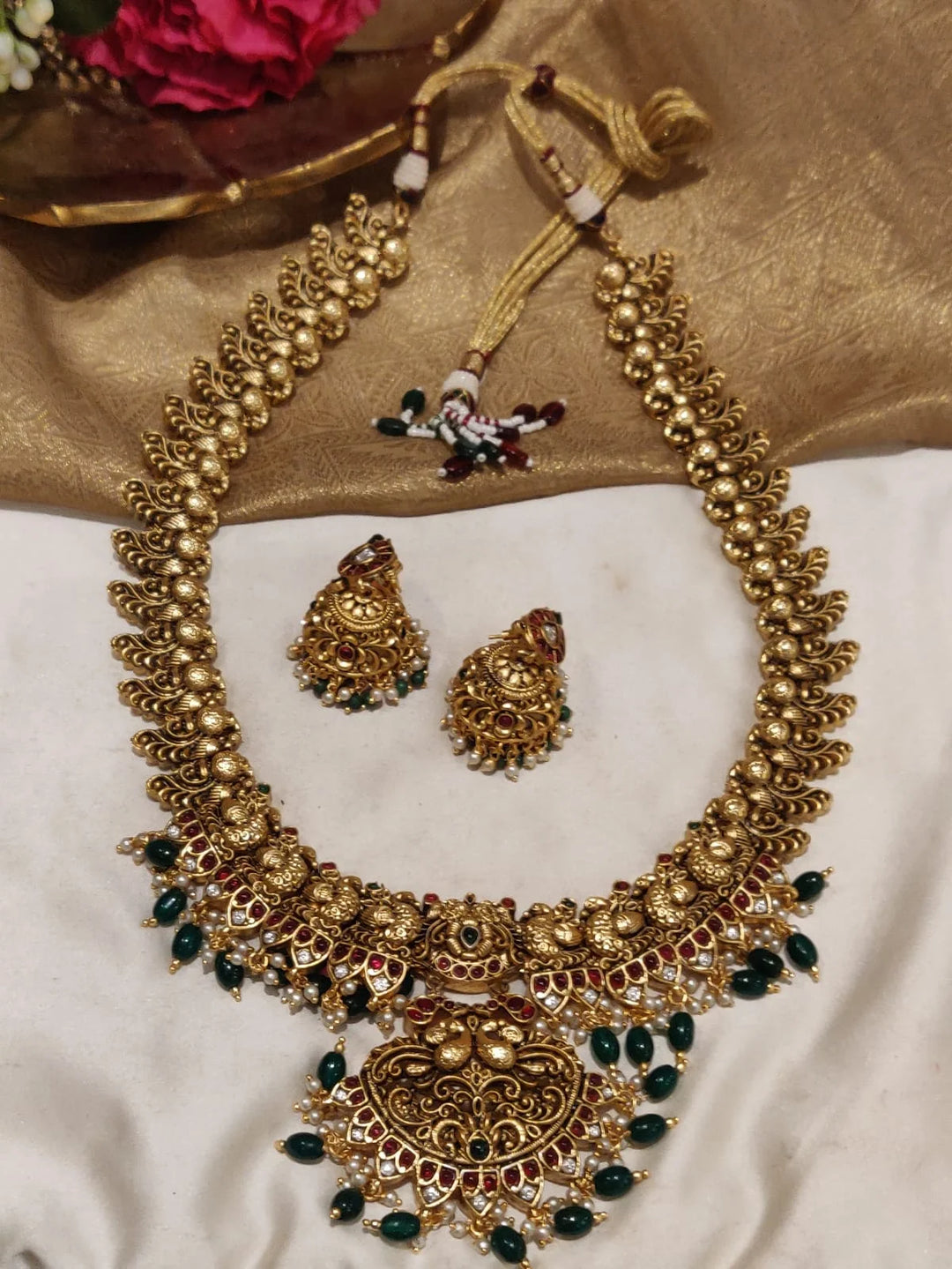 Premium Long Brass Kundan Necklace