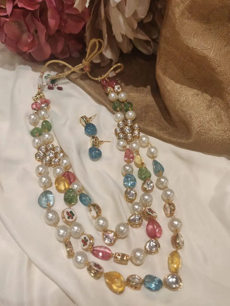 Designer Multicolor Beads Layered Mala - Haar