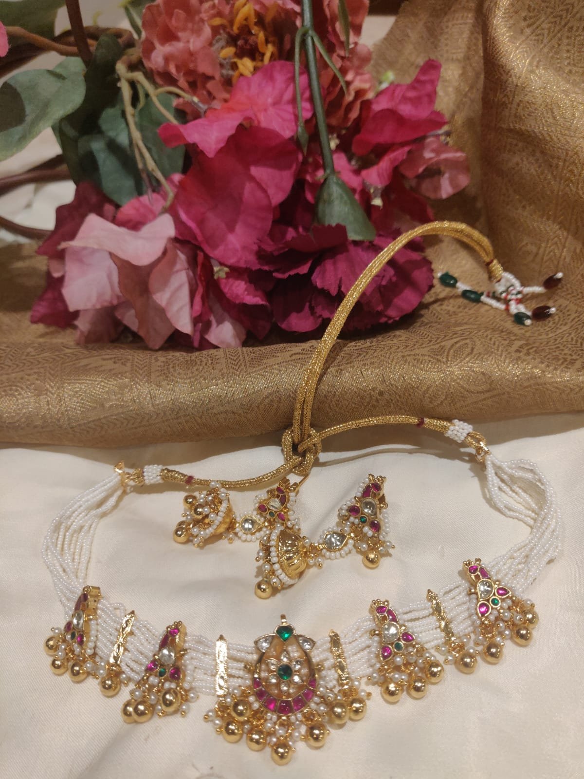 Limted edition peacock and moon design handcrafted choker