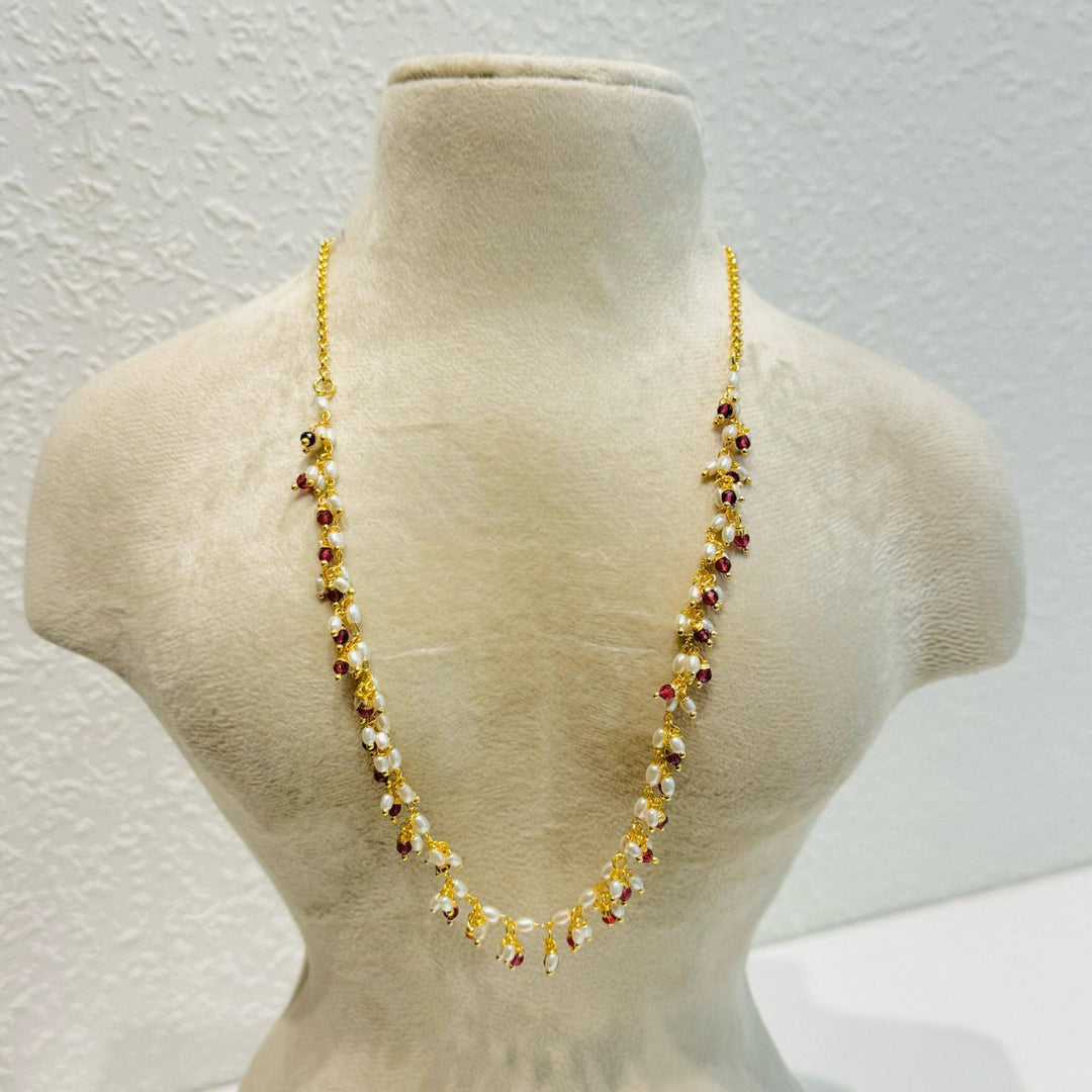 Opulent Radiant pearls brown moti golden necklace