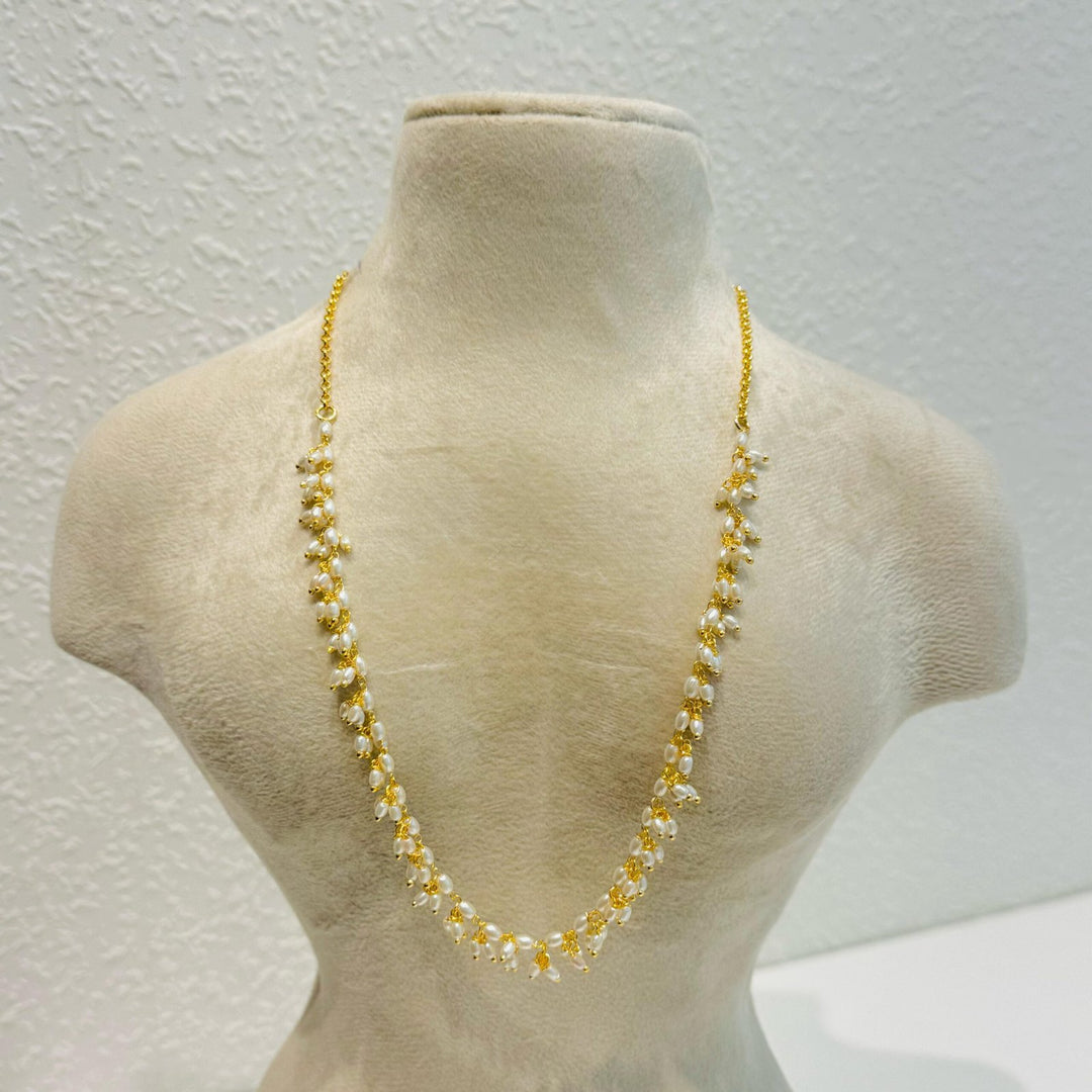 Timeless Opulent Radiant pearls moti golden necklace