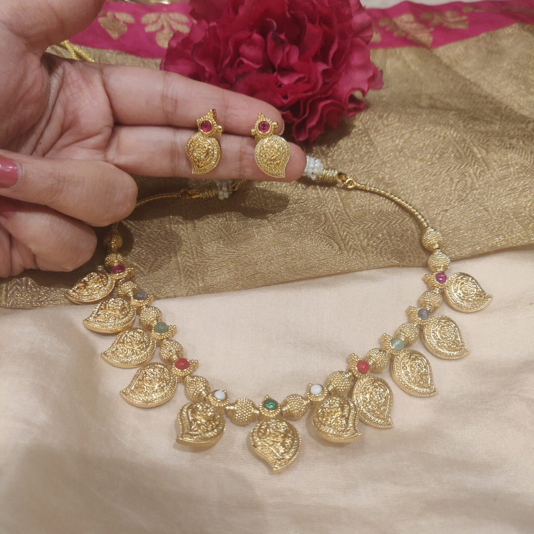 Mango design golden necklace