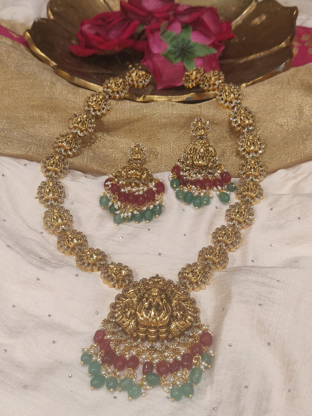 Laxmi golden bridal necklace