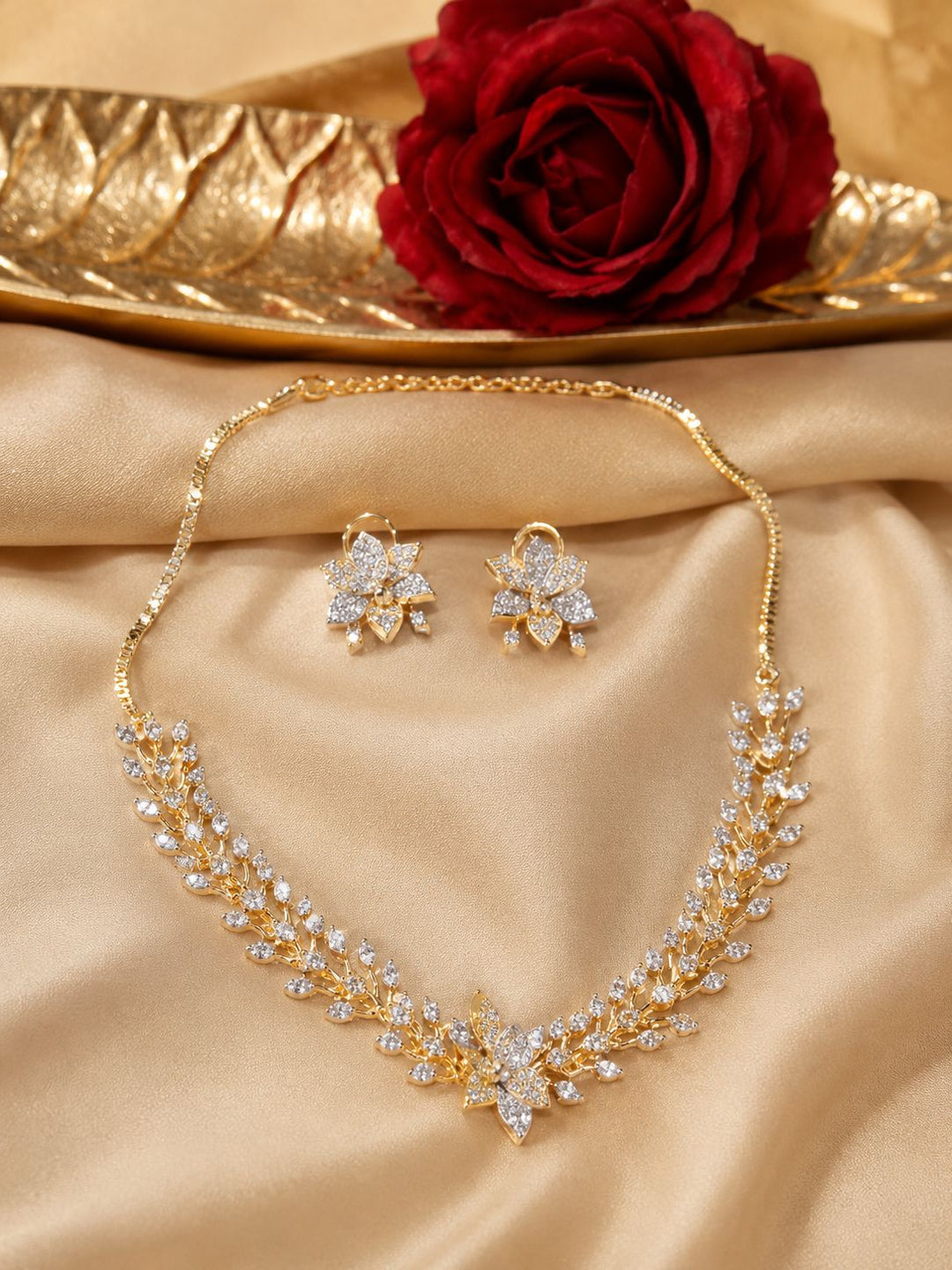 Refined CZ Floral Necklace