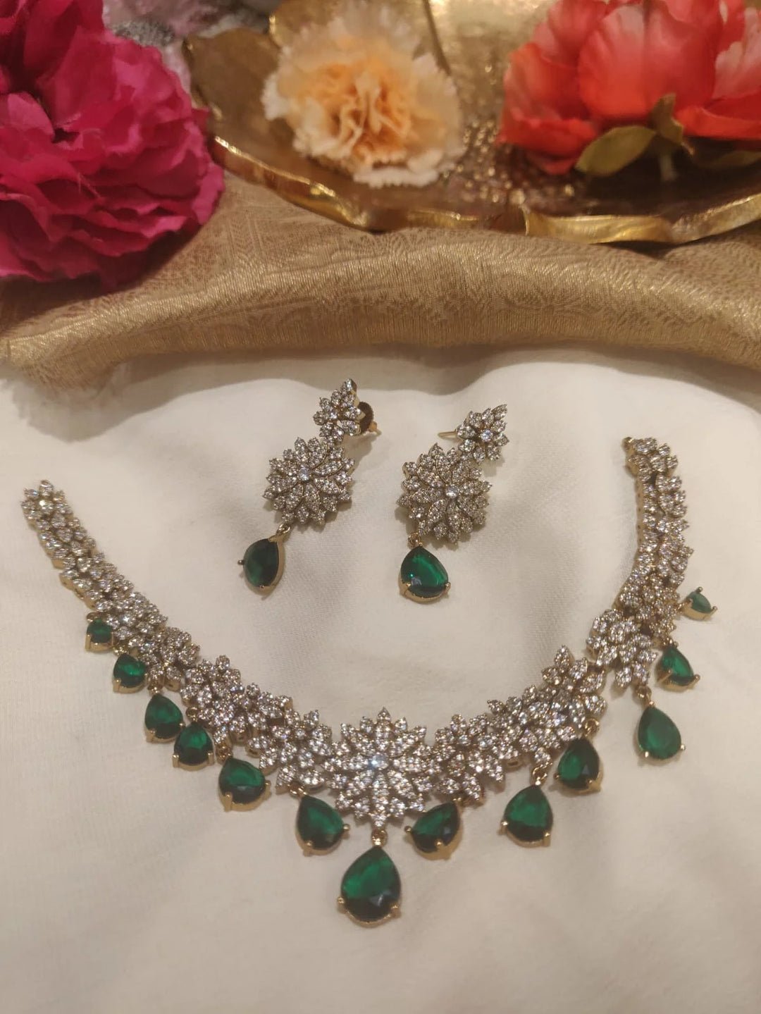 Designer Multicolour CZ Diamond Necklace
