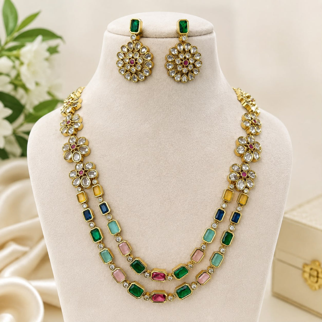Multicolor Floral Elegance Necklace Set