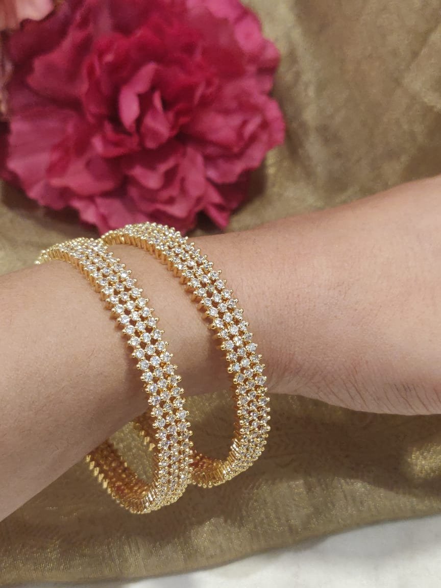 Beautiful cz finish brass bangles